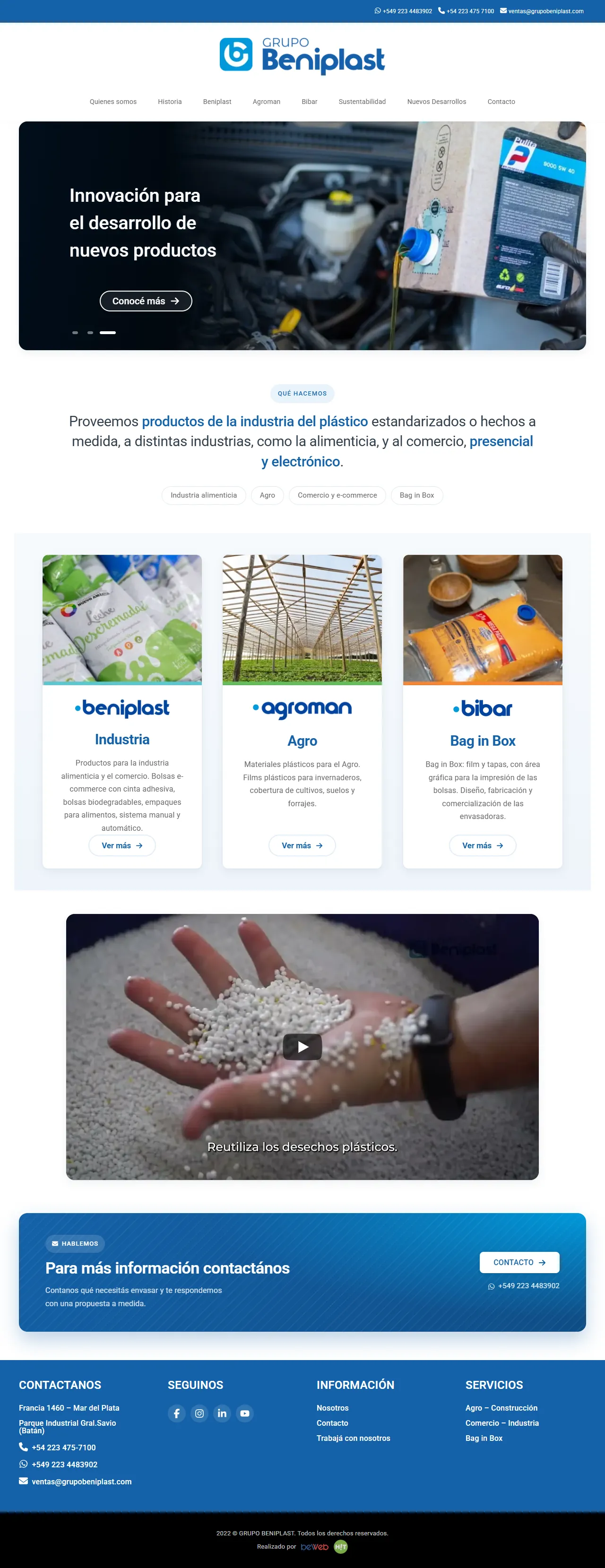 Sitio de Grupo Beniplast